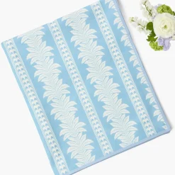 Blue Fern Stripe Tablecloth