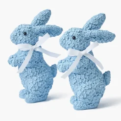 Blue Floral Bunny (Pair)