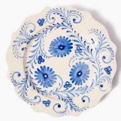 Blue Flowers Dinner & Starter Plates (Set of 8)