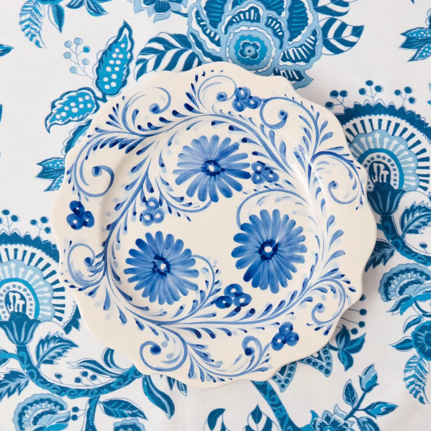 Blue Flowers Dinner Plate