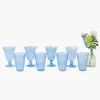 Blue Fluted Glassware (Set of 8)