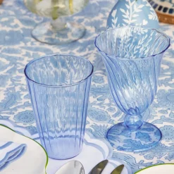 Blue Fluted Glassware (Set of 8)