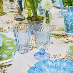 Blue Fluted Glassware (Set of 8)