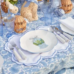 Blue Fluted Water Glasses (Set of 4)