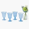 Blue Fluted Wine Glasses (Set of 4)