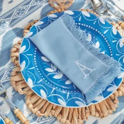 Blue Fringe Napkins (Set of 4)