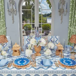 Blue Fringe Napkins (Set of 4)