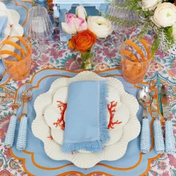 Blue Fringe Napkins (Set of 4)