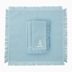 Blue Fringe Napkins (Set of 4)