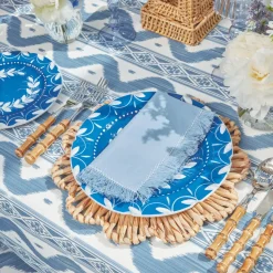 Blue Fringe Napkins (Set of 4)