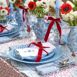Blue Gingham Ruffle Placemats (Set of 4)