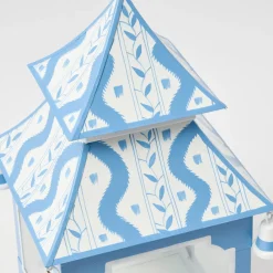 Blue Ikat Pagoda Lantern