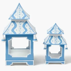 Blue Ikat Pagoda Lantern
