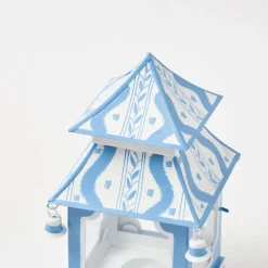 Blue Ikat Pagoda Lantern