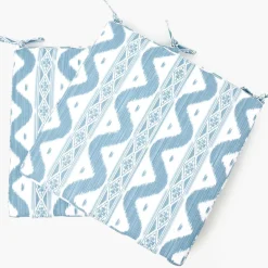 Blue Ikat Seat Pad Cushion