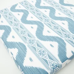 Blue Ikat Seat Pad Cushion
