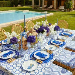 Blue Ikat Seat Pad Cushion