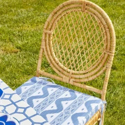 Blue Ikat Seat Pad Cushion