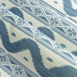 Blue Ikat Stripe Fabric