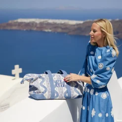 Blue Ikat Travel Bag