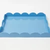 Blue Lacquer Scalloped Tray