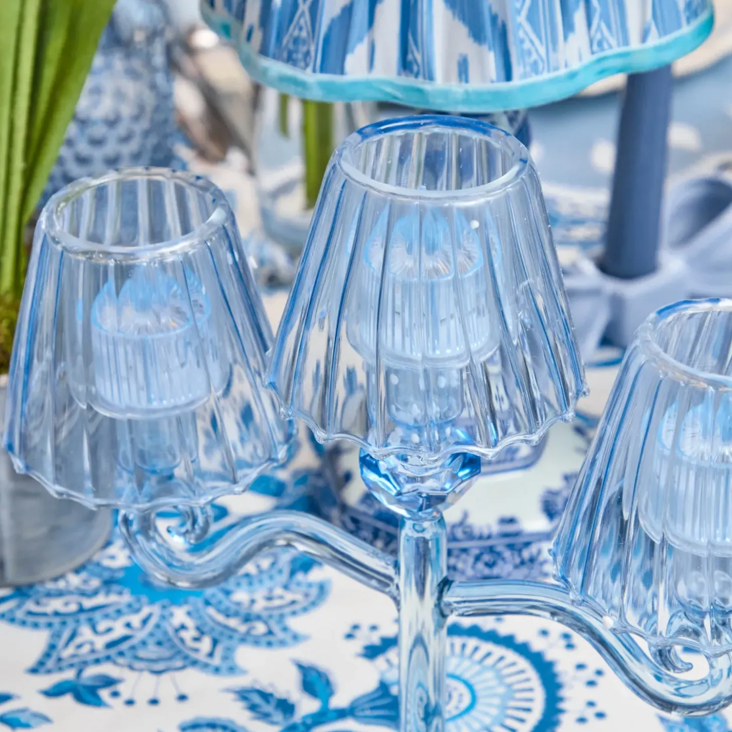 Blue Lantern Tealight Candleabra