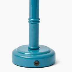 Blue Leonora Lacquer Rechargeable Lamp with Blue Ikat Shade (18cm)