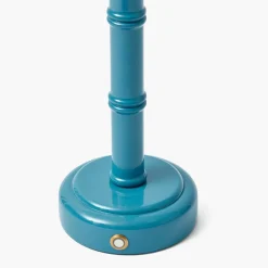 Blue Leonora Lacquer Rechargeable Lamp with Blue Ikat Shade (18cm)