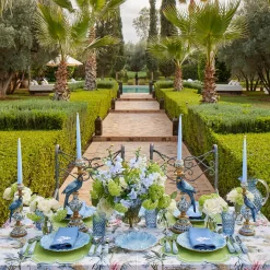 Blue Linen Palm Tree Napkins (Set of 4)