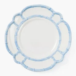 Blue Melamine Bamboo Dinner Plate (Set of 4)