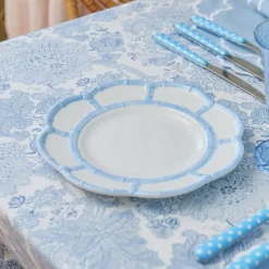 Blue Melamine Bamboo Starter Plates (Set of 4)