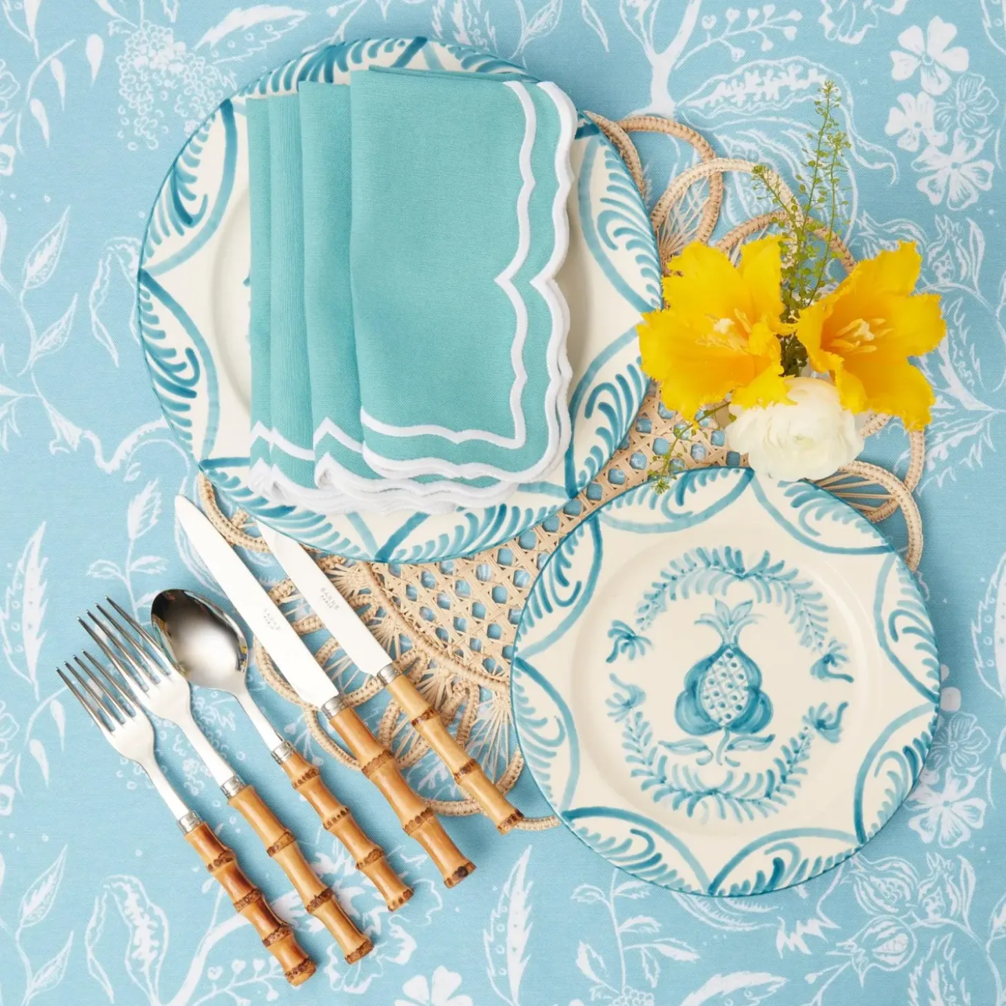 Blue Melograno Starter Plates (Set of 4)