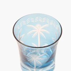 Blue Palm Glassware (Set of 8)
