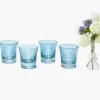 Blue Palm Water Glasses (Set of 4)