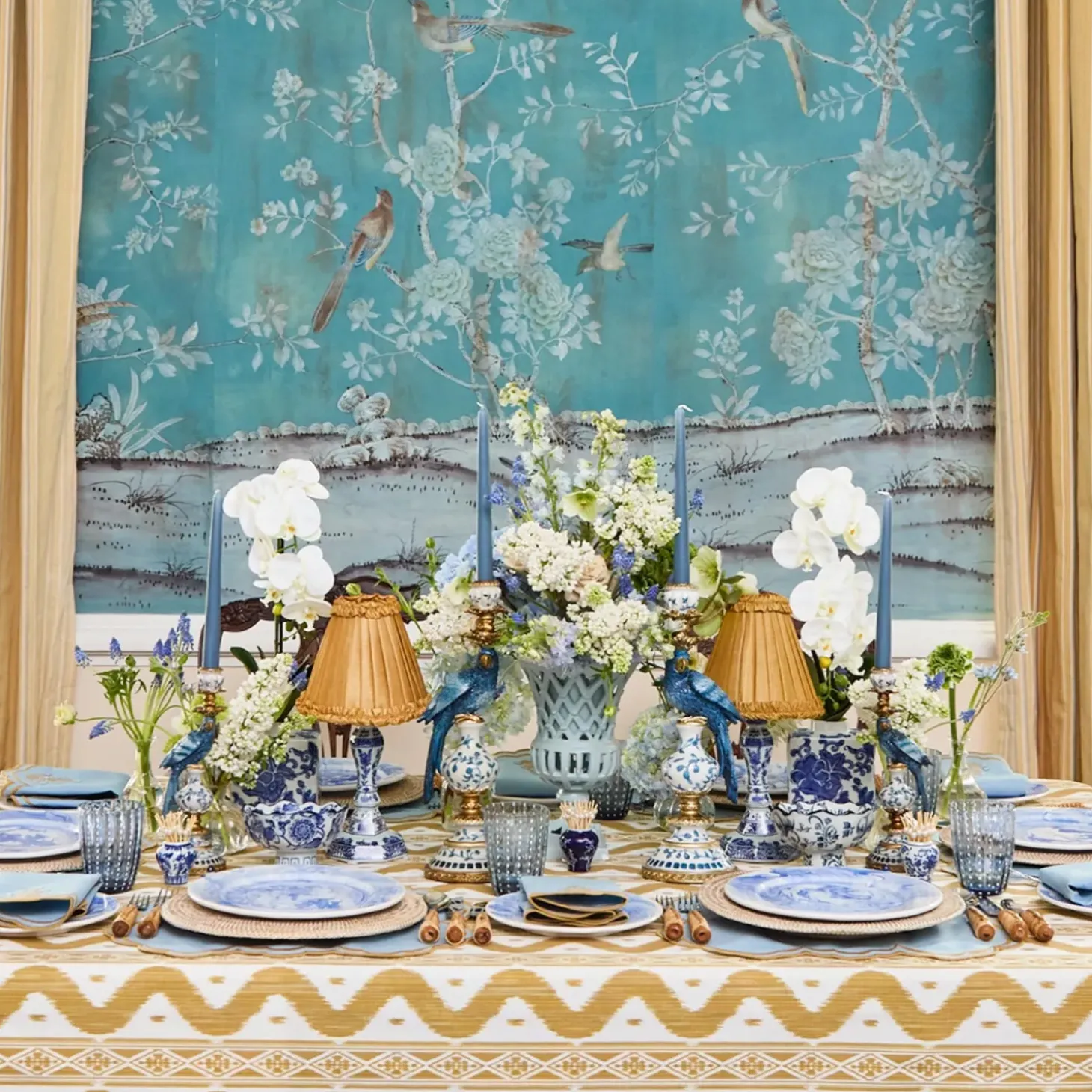 Blue Parrot Candle Set (Dusty Blue)