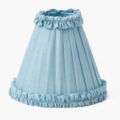 Blue Parrot Rechargeable Lamp with Soft Blue Silk Frilled Shade (18cm)