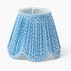 Blue Parrot Rechargeable Lamp with Blue Lotus Deep Scallop Shade (18cm)