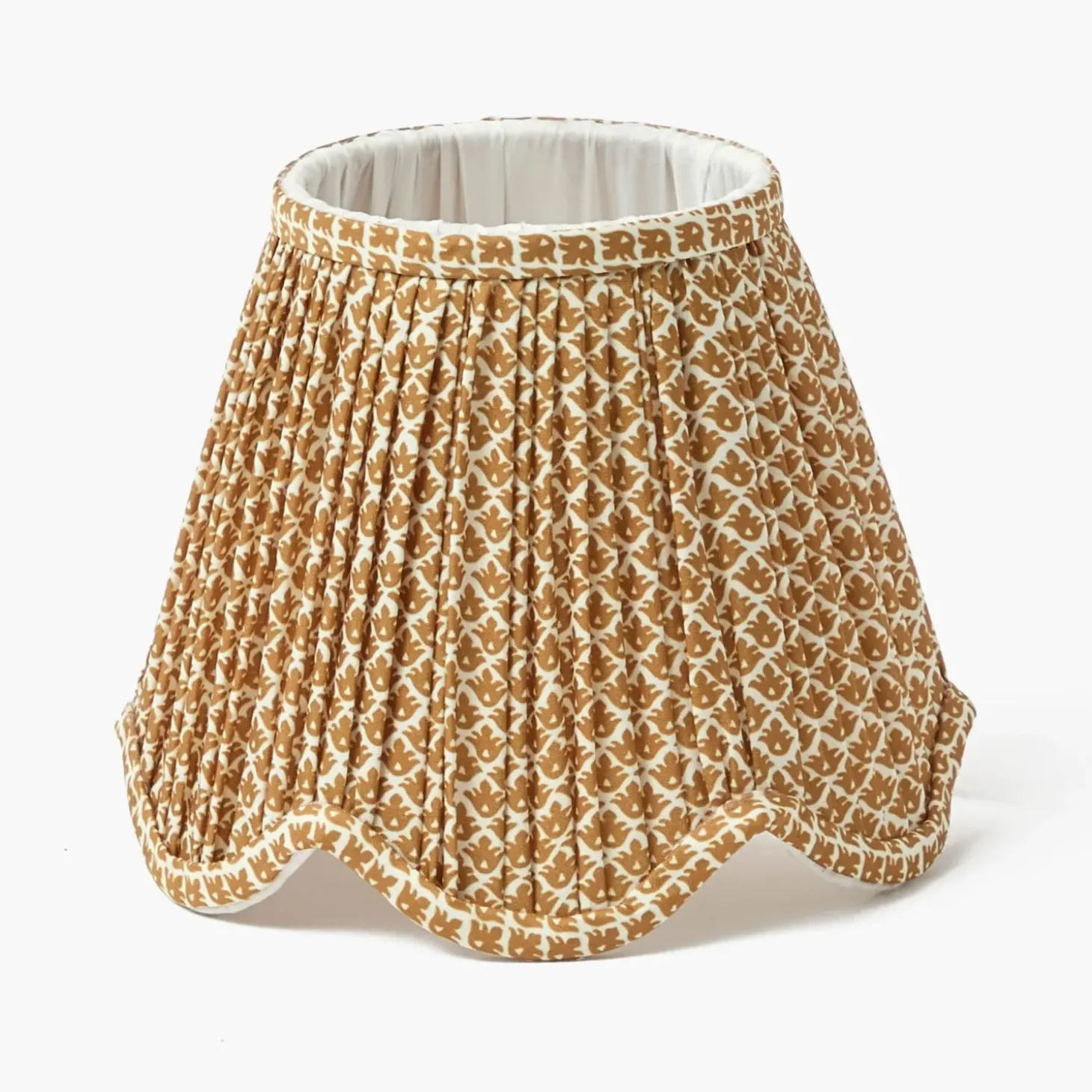 Blue Parrot Rechargeable Lamp with Caramel Lotus Deep Scalloped Shade (18cm)