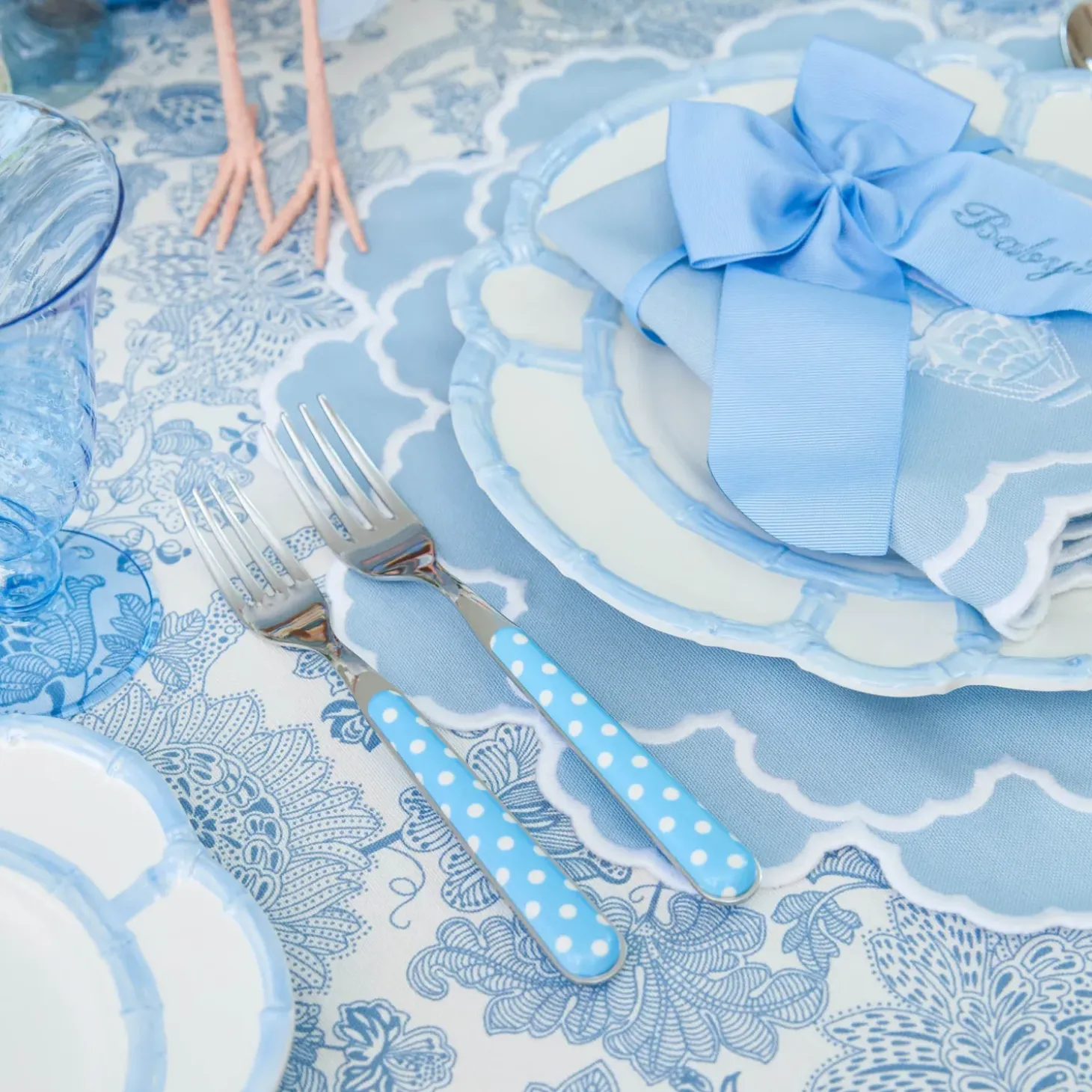 Blue Polka Dot Cutlery (5 piece)
