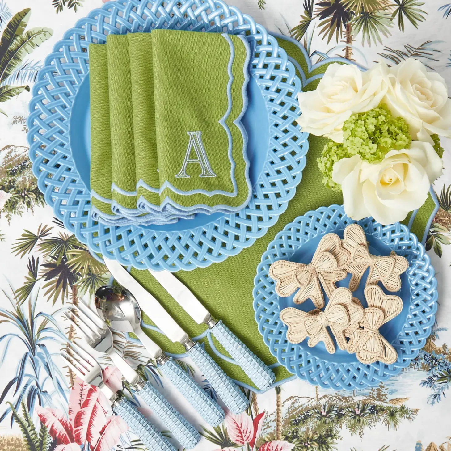Blue Rattan Cutlery (5 Piece)