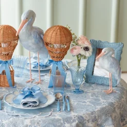 Blue Saskia Stork (Pair) - 25cm