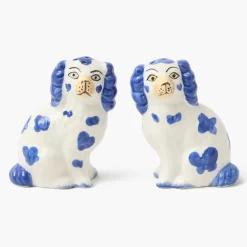 Blue Staffordshire Dog Salt & Pepper Shakers