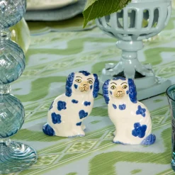 Blue Staffordshire Dog Salt & Pepper Shakers