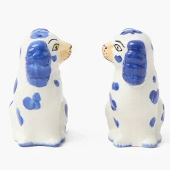 Blue Staffordshire Dog Salt & Pepper Shakers