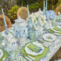 Blue Tulip Dinner & Starter Plates (Set of 8)