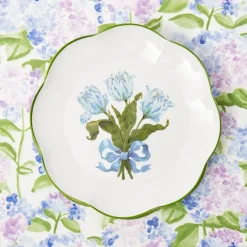 Blue Tulip Dinner & Starter Plates (Set of 8)