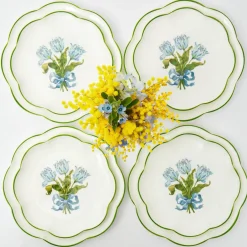 Blue Tulip Dinner & Starter Plates (Set of 8)