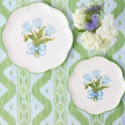 Blue Tulip Dinner & Starter Plates (Set of 8)
