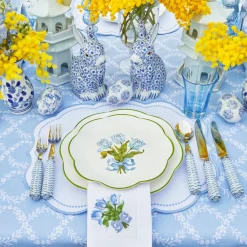Blue Tulip Dinner & Starter Plates (Set of 8)