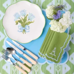 Blue Tulip Dinner & Starter Plates (Set of 8)